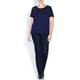 MARINA RINALDI NAVY JERSEY T-SHIRT WITH SEQUINS