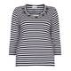 Marina Rinaldi embellished navy stripe TOP