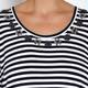 Marina Rinaldi embellished navy stripe TOP