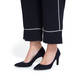 MARINA RINALDI NAVY TRIACETATE CULOTTES WHITE PIPING