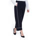 MARINA RINALDI NAVY TRIACETATE CULOTTES WHITE PIPING