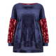 MAT. velour Tunic with sequined arms