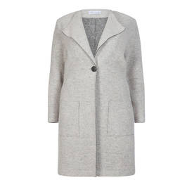 MAXIMA BOILED WOOL COAT GREY - Plus Size Collection