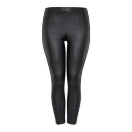 BEIGE FAUX LEATHER BIKER TROUSER - Plus Size Collection