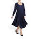 MASHIAH NAVY SATIN PLISSE DRESS