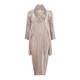 MASHIAH MICRO PLEATED TAUPE LONG DRESS