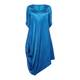 MASHIAH OCEAN BLUE PLEATED DRESS WITH THREE QUARTER SLEEVES 