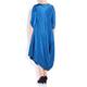 MASHIAH OCEAN BLUE PLEATED DRESS WITH THREE QUARTER SLEEVES 