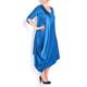 MASHIAH OCEAN BLUE PLEATED DRESS WITH THREE QUARTER SLEEVES 