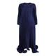 Mashiah Pleated Satin Navy Dress