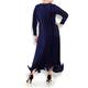 Mashiah Pleated Satin Navy Dress