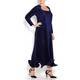 Mashiah Pleated Satin Navy Dress