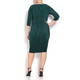 MASHIAH TEAL GREEN COWL NECK WIGGLE DRESS