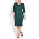 MASHIAH TEAL GREEN COWL NECK WIGGLE DRESS