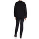 ELENA MIRO FAUX LEATHER PANEL TWINSET BLACK