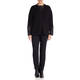 ELENA MIRO FAUX LEATHER PANEL TWINSET BLACK