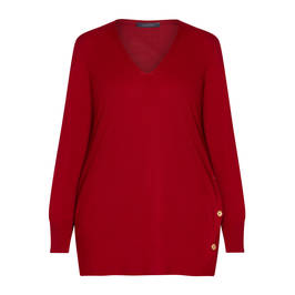 ELENA MIRO 100% WOOL SWEATER RED - Plus Size Collection