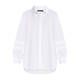 ELENA MIRO BOX PLEAT COTTON POPLIN SHIRT WHITE