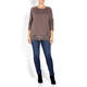 ELENA MIRO SWEATER LACE HEM MOCHA