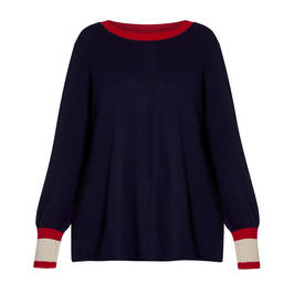 ELENA MIRO PURE WOOL SWEATER NAVY - Plus Size Collection