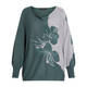 ELENA MIRO INTARSIA SWEATER GREEN AND GREY