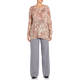 ELENA MIRO FLORAL PRINT SWEATER TAUPE