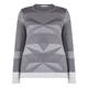 ELENA MIRO LUREX INTARSIA GEOMETRIC SWEATER GREY