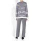 ELENA MIRO LUREX INTARSIA GEOMETRIC SWEATER GREY