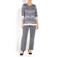 ELENA MIRO LUREX INTARSIA GEOMETRIC SWEATER GREY