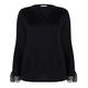 ELENA MIRO LACE CUFF SWEATER BLACK