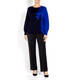 ELENA MIRO INTARSIA SWEATER OPTIONAL COWL