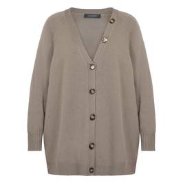 ELENA MIRO JEWEL BUTTON CARDIGAN MINK - Plus Size Collection