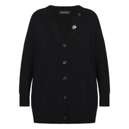 ELENA MIRO JEWEL BUTTON CARDIGAN BLACK - Plus Size Collection