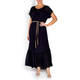 ELENA MIRO LONG GEORGETTE DRESS BLACK