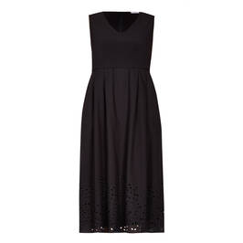 ELENA MIRO COTTON POPLIN BRODERIE ANGLAISE DRESS BLACK - Plus Size Collection