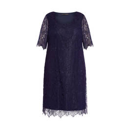 ELENA MIRO LACE DRESS NAVY - Plus Size Collection