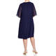 ELENA MIRO GEORGETTE DRESS AND SCARF NAVY