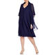 ELENA MIRO GEORGETTE DRESS AND SCARF NAVY