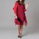 ELENA MIRO RUBY RED DRESS WITH GEORGETTE WATERFALL FRONT