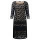 ELENA MIRO SEQUINED BLACK LACE DRESS