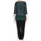 ELENA MIRO GREEN LACE TUNIC WITH SEQUINS