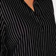 ELENA MIRO LONG PINSTRIPE SHIRT BLACK