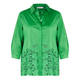 ELENA MIRO BRODERIE COTTON POPLIN SHIRT EMERALD