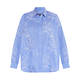 ELENA MIRO COTTON EMBROIDERED SHIRT SOFT BLUE