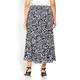 ELENA MIRO FLORAL MIDI SKIRT PLEATED BLACK