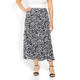 ELENA MIRO FLORAL MIDI SKIRT PLEATED BLACK