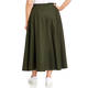 ELENA MIRO ELASTICATED WAIST COTTON SKIRT KHAKI