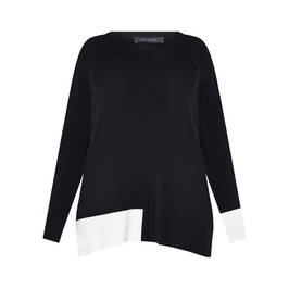 Elena Miro Fine Knit V-neck Sweater Black - Plus Size Collection