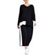 ELENA MIRO BLACK WIDE TROUSER WITH STRIPE