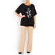 ELENA MIRO KIMONO SLEEVE PRINT T-SHIRT BLACK